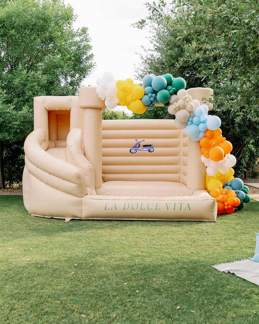Brown Bouncy Castlewith slide and ballpit
