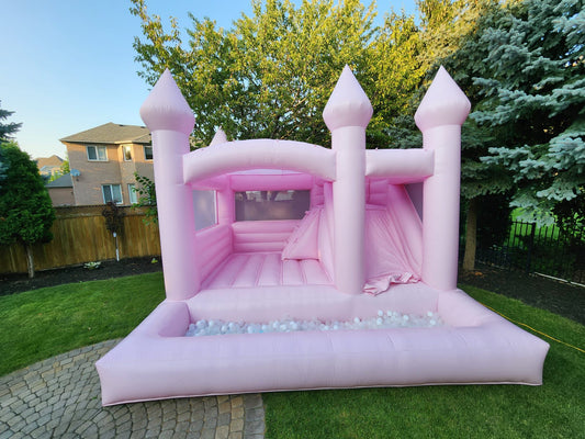 Magical Pink Princess Castle Bounce House & Ball Pit Rental