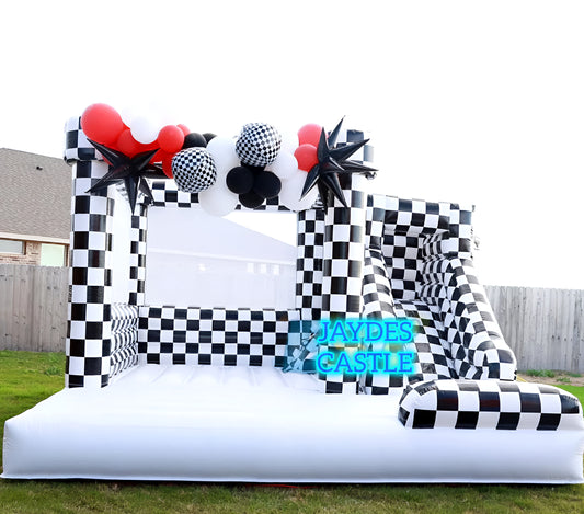 Checkered Bounce House with Slide