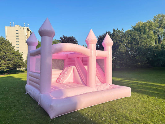 Large pink castle toy from My Store featuring tall towers and a grand entrance, perfect for imaginative play.