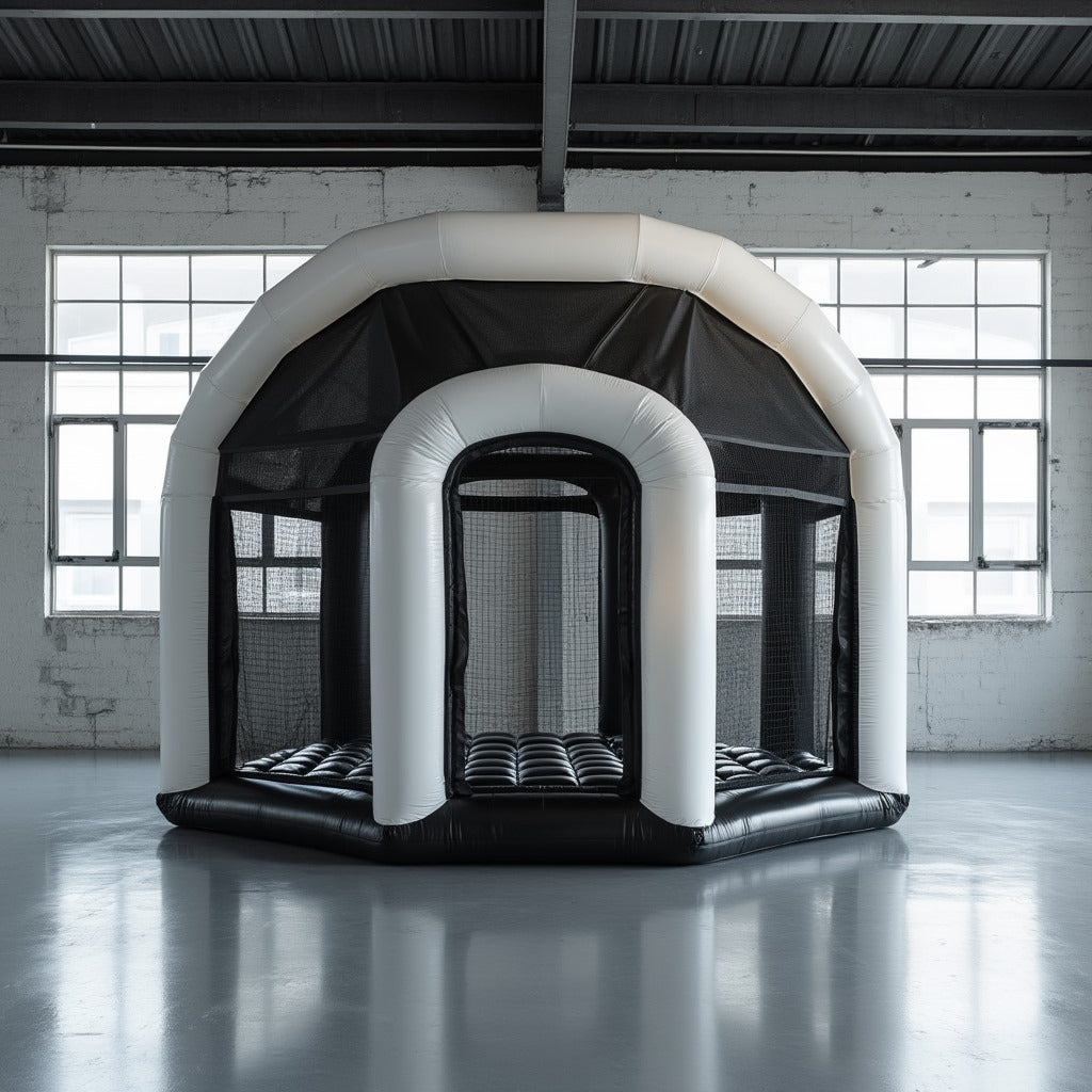 Modern Black & White Dome Bouncy Castle